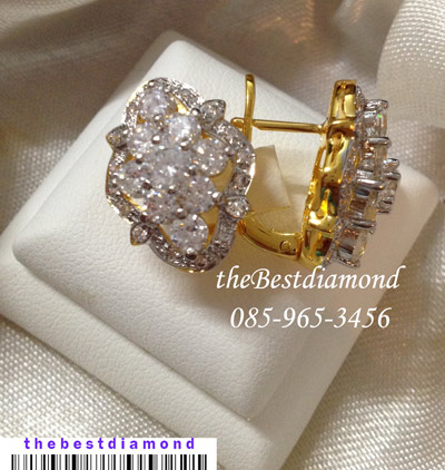 BE826+++ต่างหูHiso คุณนายสุดๆๆ ใส่แล้ว สวย เริ่ด แบบจากร้านเพชร งานสวย เรียบร้อย ดีไซน์สวยเก๋ หรูหรา เพชรวิ๊งๆระยิบระยับเลยค่ะ