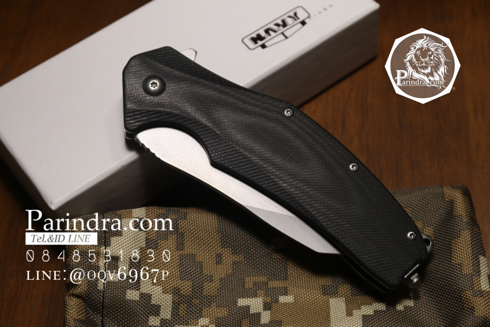 มีดพับ Navy รุ่น K806B สีดำ ใบสีเงิน ด้าม G10 ทรงสวย ของแท้ 100%