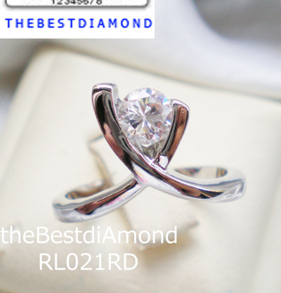 RL021RD แหวนเพชรเม็ดเดียว แบบหนีบ น่ารัก เรียบ หรู แต่ดูดี ใส่ติดนิ้วได้ทุกโอกาส เพชรCZ ขนาด 40 ตัง 4.8 มม เพชรวิ๊งๆๆ