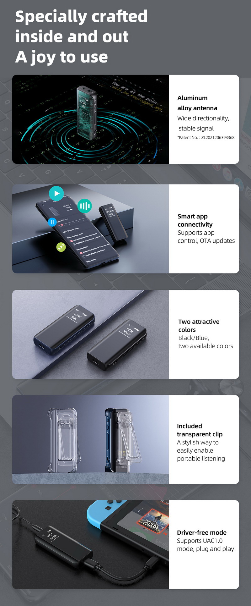 FiiO BTR15 DAC AMP ไร้สาย รองรับ MQA , USB Dac , Hires , Hires Wireless ประกันศูนย์ไทย