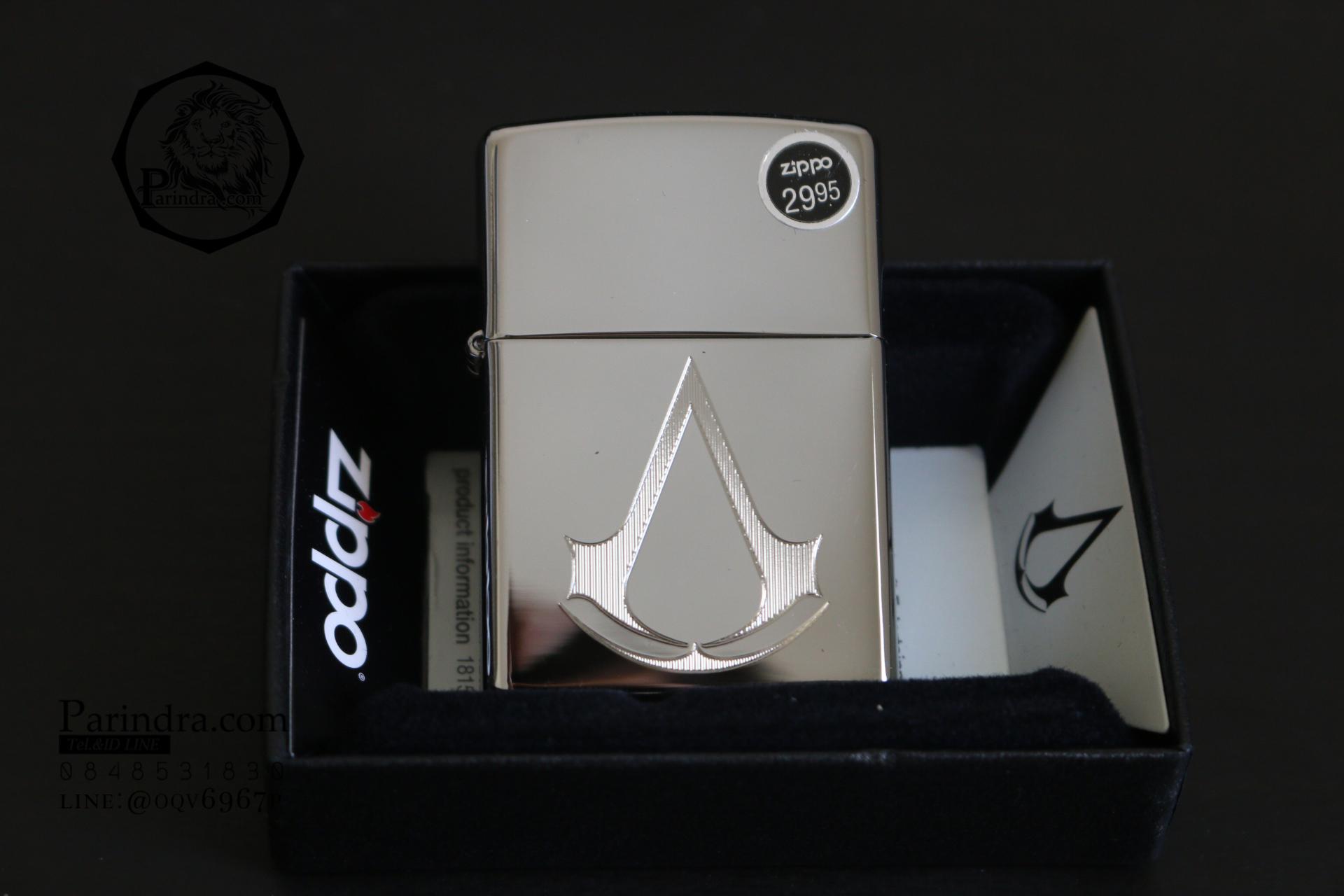 ไฟแช็ค Zippo 29486 Assassins Creed Chronicles High Polished Chrome แท้นำเข้า 100%