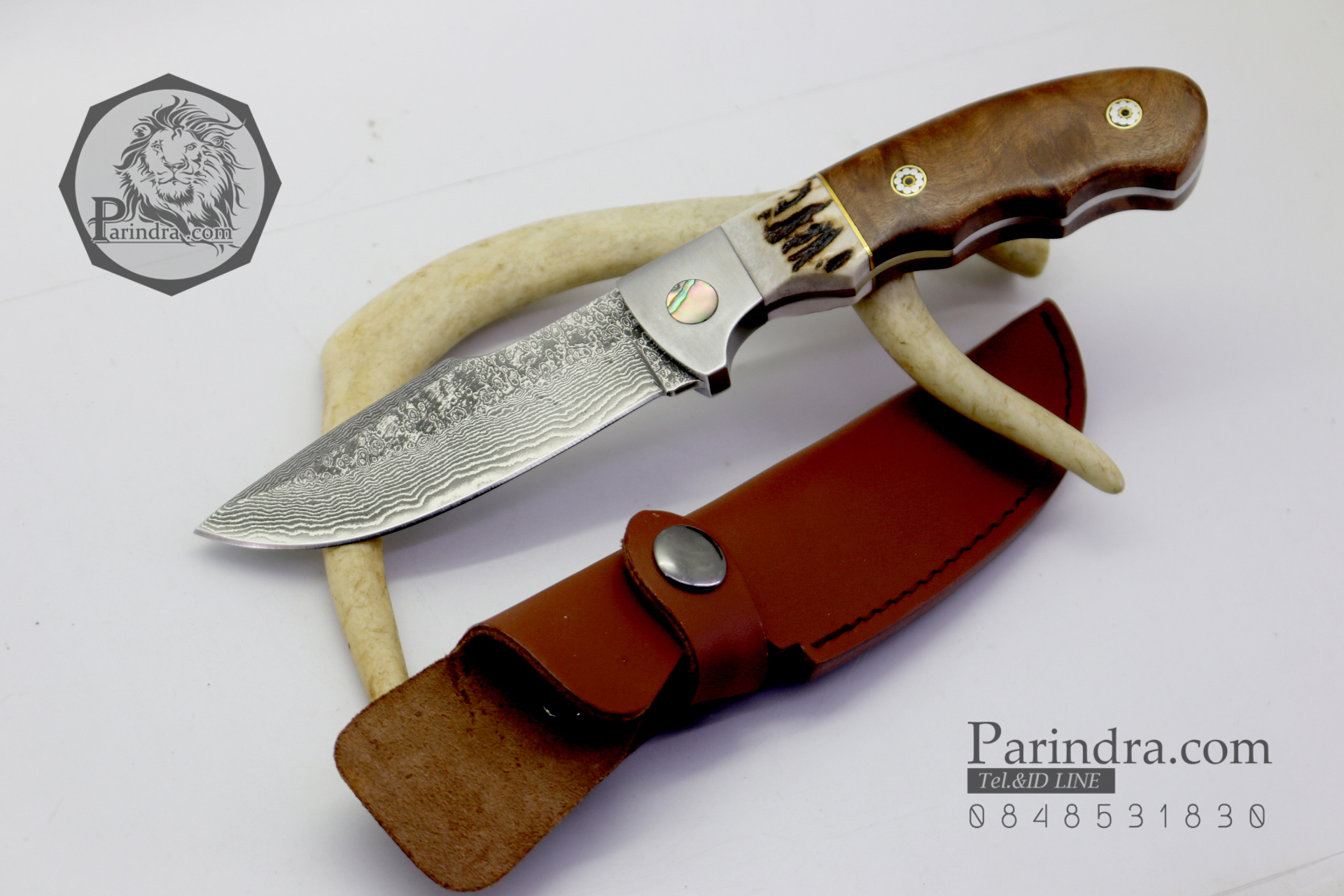 มีดดามัสกัส (Damascus) ด้ามไม้ ขนาด 8 3/4 นิ้ว ตีพับ 200 ชั้น นำเข้าจาก ปากีสถาน DPK011