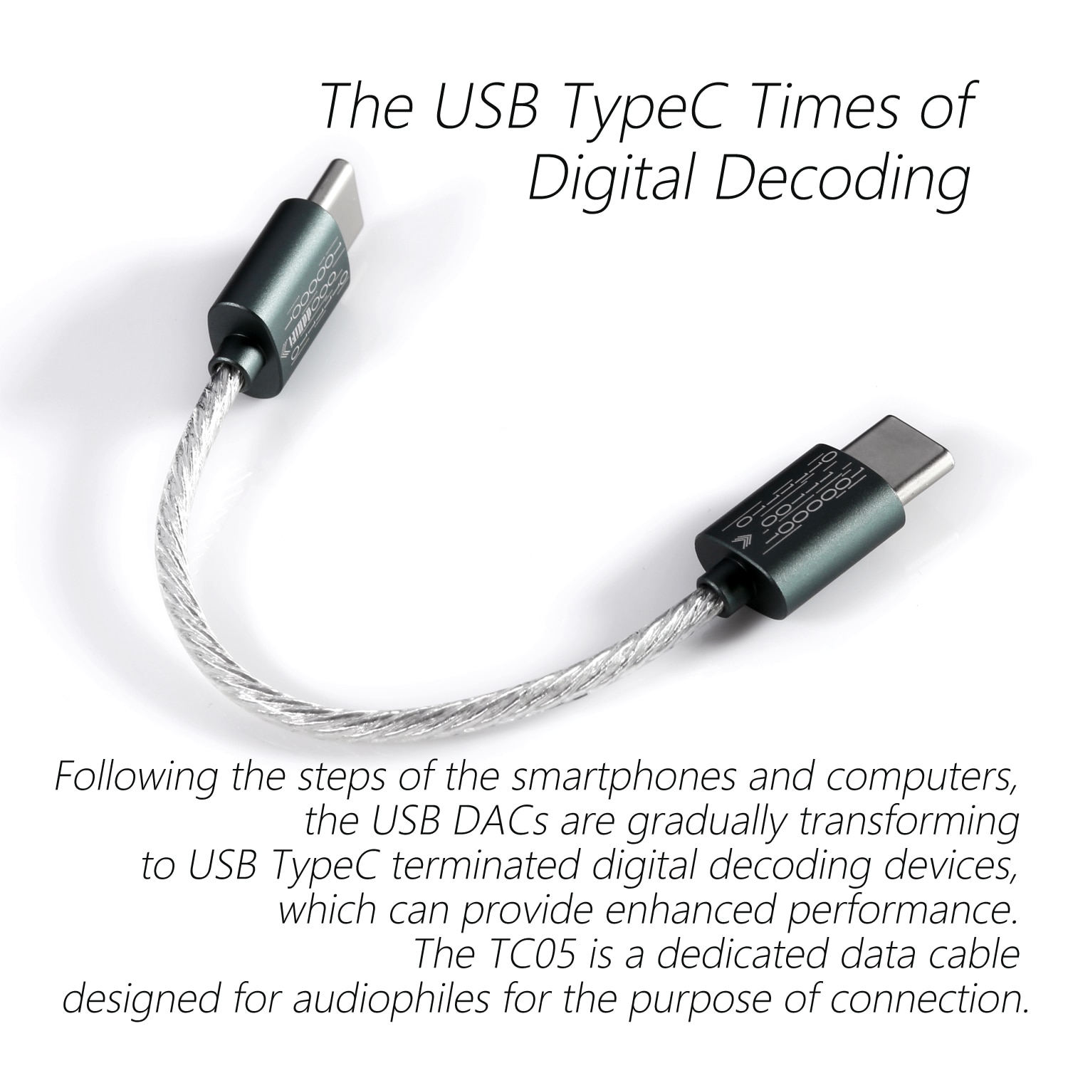 ขาย DD TC05 V2 สายแปลง TypeC เป็น TypeC สาย OCC ชุบเงิน