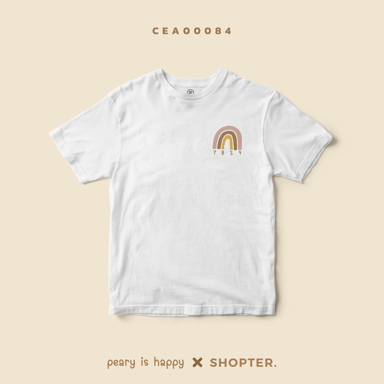 เสื้อยืด พิมพ์ลาย Magical Number Lucky Money 7824 สีขาว CEA00084 #เสื้อ #เสื้อยืด #minimalstylebyPEARY