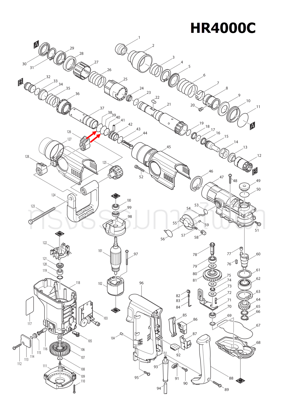 โอริง แย้ก Makita มากีต้า 5800NB [#26], HM1201 [#77], HR4000C [#38, #39] Pn.213406-5 (แท้) ## (*)
