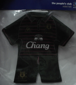 มินิคิต ชุดเสื้อติดกระจก ฟุตบอล สโมสรเอฟเวอร์ตัน - AWAY KIT 2009/10 ใหม่ / EVERTON Football Club Mini Kit - AWAY KIT 2009/10 NEW