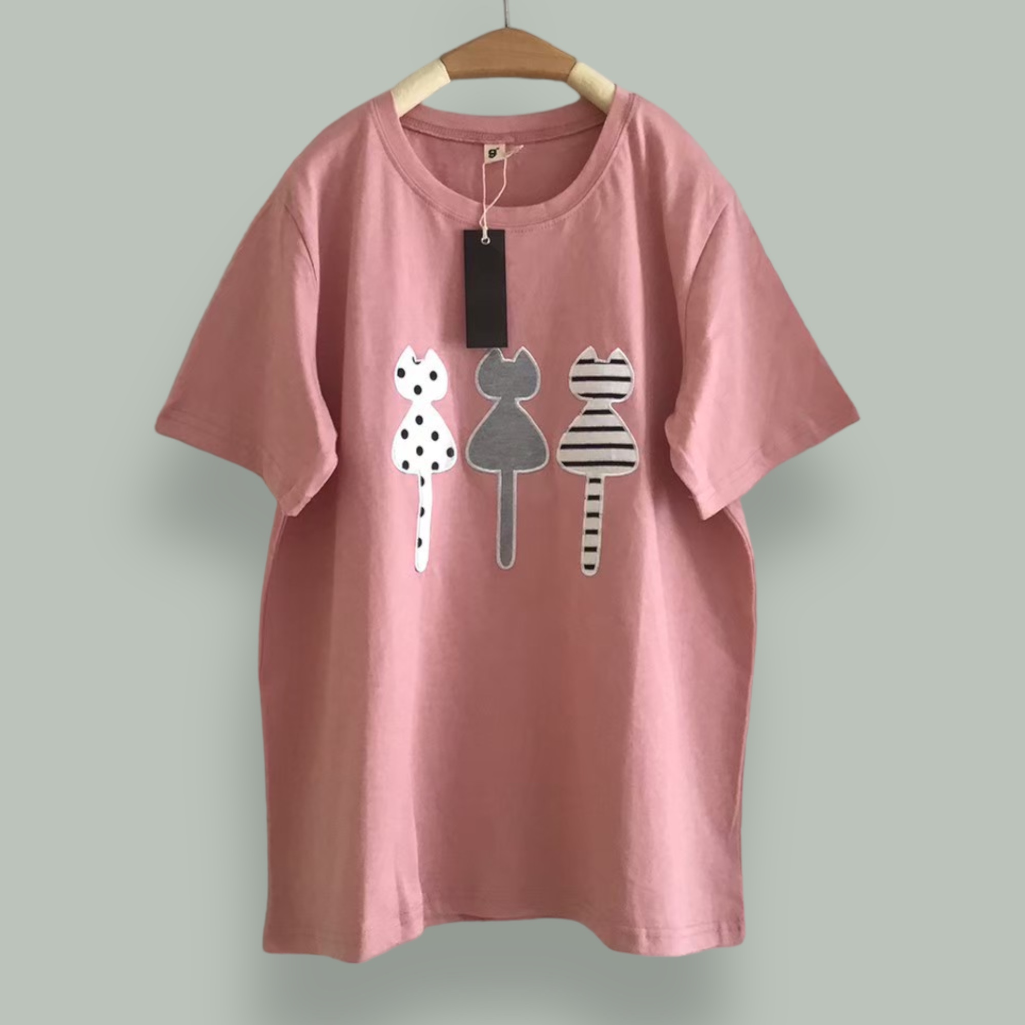เสื้อยืดปักลายแมว 9am
