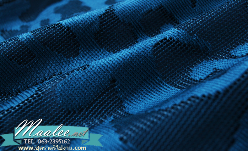 พร้อมส่ง ชุดเดรส/ชุดออกงาน ผ้าเกาหลี ผ้าโปร่งปักแขนยาวลายดอกไม้ สีดำ (ซิปหลัง) L ,4XL