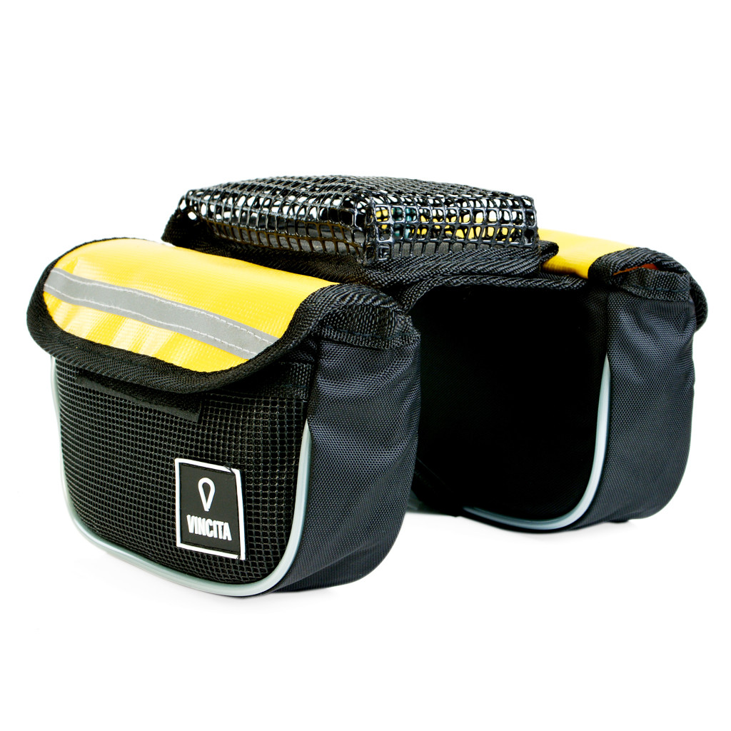 Vincita Frame bag B029T กระเป๋าเบนโตะคู่เหลี่ยมมีซองใส่มือถือ คาดเฟรมและสเต็ม(ผ้าทาโปลีน)