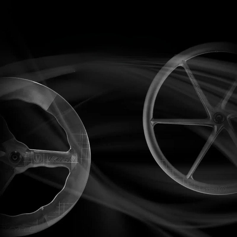 ล้อคาร์บอน VCYCLE VIKING 3 แฉก ขอบคลื่น 85/80 มม. – น้ำหนัก 1775g | รองรับ Tubeless