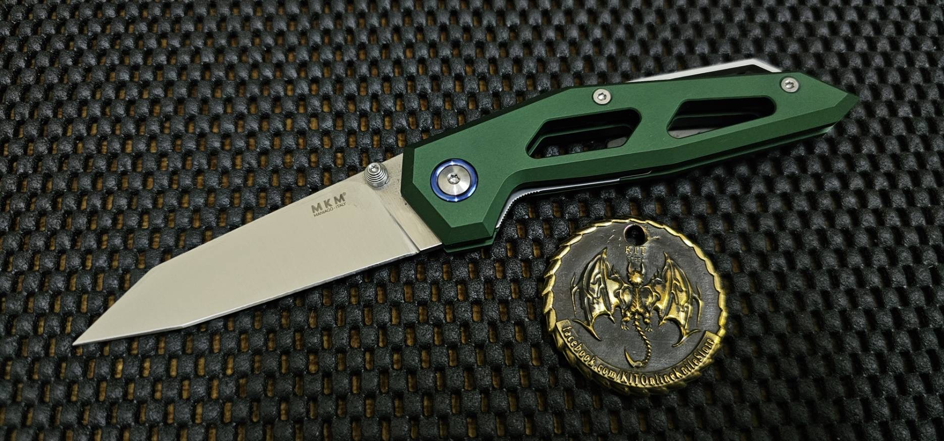 MKM Edge Liner Lock Knife Green Aluminum (2.9" Satin) EGL-AGR