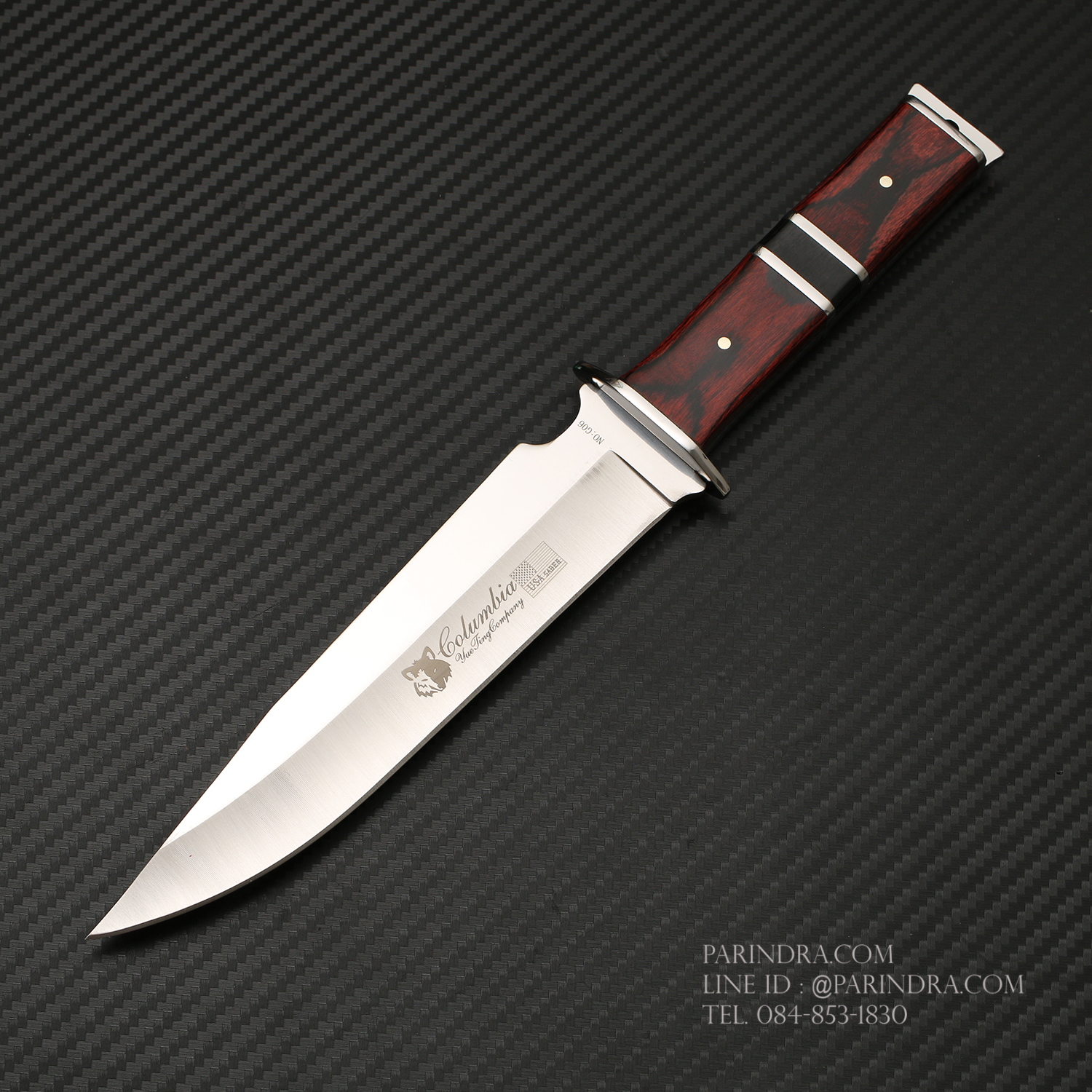 มีดเดินป่า COLUMBIA รุ่น G06 ใบมีดสวย ด้ามจับไม้ ใบมีดสแตนเลส