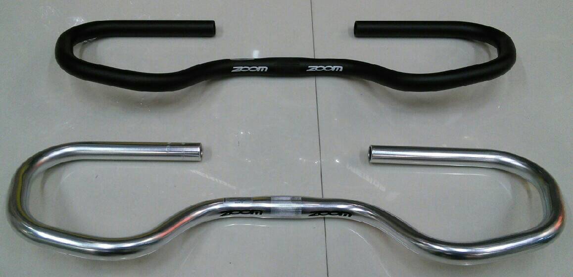 แฮนด์ผีเสื้อ ZOOM TOURING ,MTB-AL-181/ISO-C ,25.4mm(ไม่ Oversize) สีดำ กว้าง 600mm.