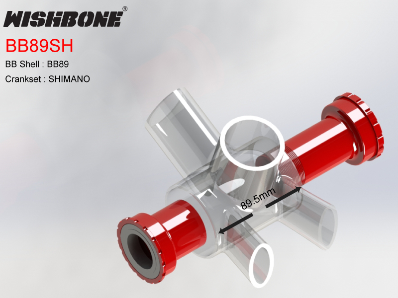 กะโหลก WISHBONE BB89-SH, SHIMANO Crankset