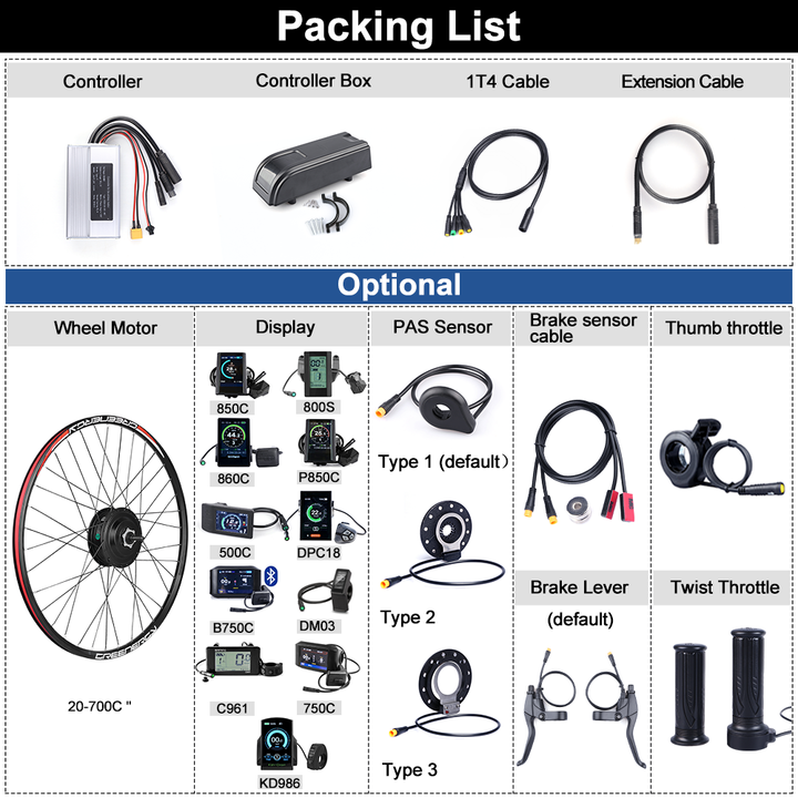 BAFANG Ebike Conversion Kit 48V | 500W / 750W | 26"–29" Wheels | Brushless Hub Motor | IPX5 Waterproof | LCD Display | Rear Wheel Kit