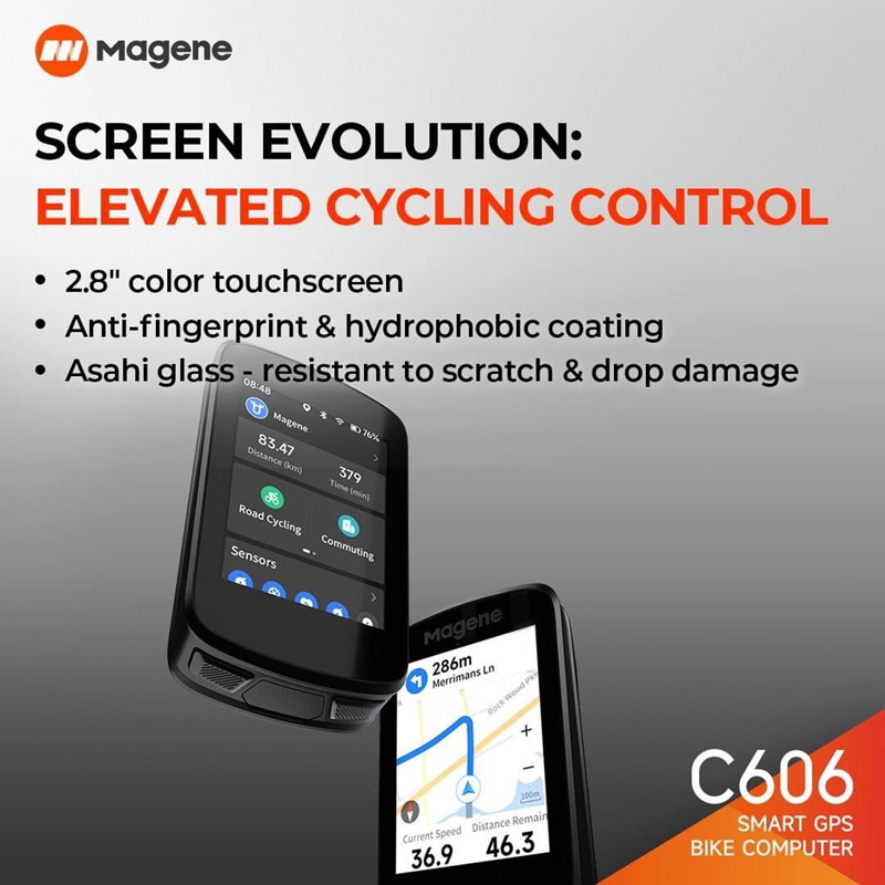 ไมล์จักรยาน Magene รุ่น C606 Smart GPS ส่งผ่านข้อมูล ได้ 3 ระบบทั้ง Wifi, Bluetooth 5.0, ANT+ มีระบบซิงโครไนน์ AGNSS