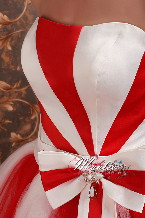 พร้อมเช่า ชุดแฟนซี ชุดราตรีสั้น เกาะอก กระโปรงสุ่ม ลายทางริ้ว เก๋มาก มี 3 สี