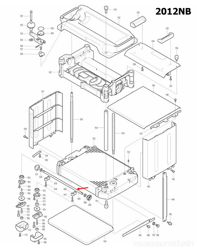 SHAFT 10 แท่นไสไม้ Makita-มากีต้า รุ่น 2012NB [#95] Pn.323926-2 (แท้) ##