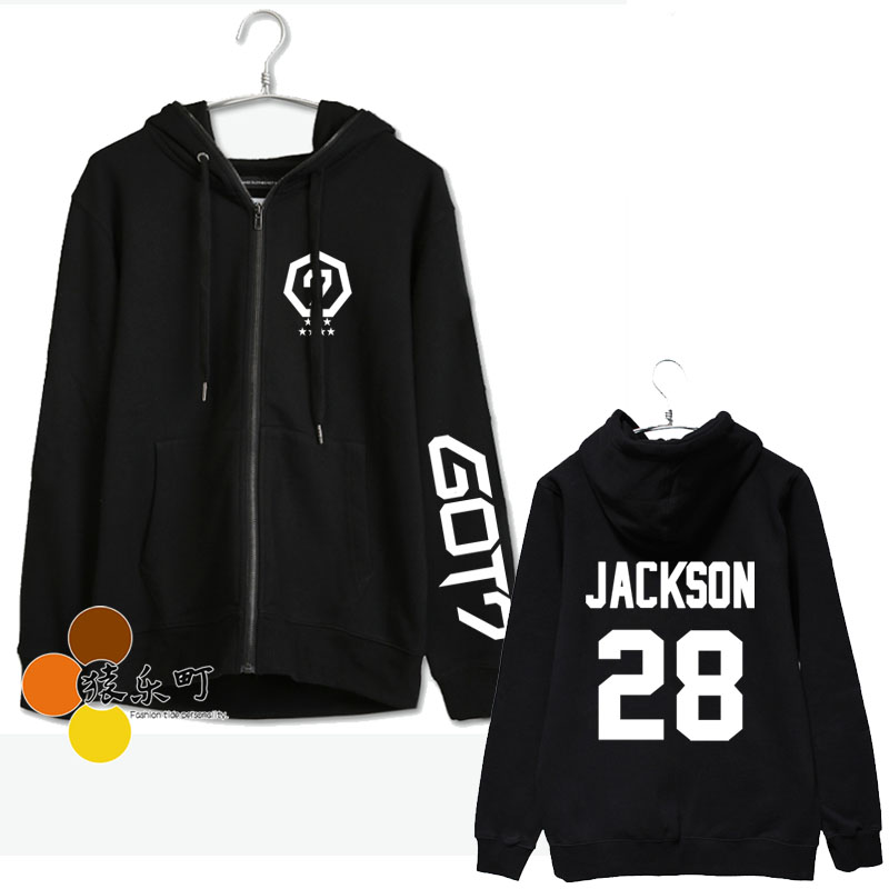 เสื้อฮู้ดซิปหน้า GOT7 2014