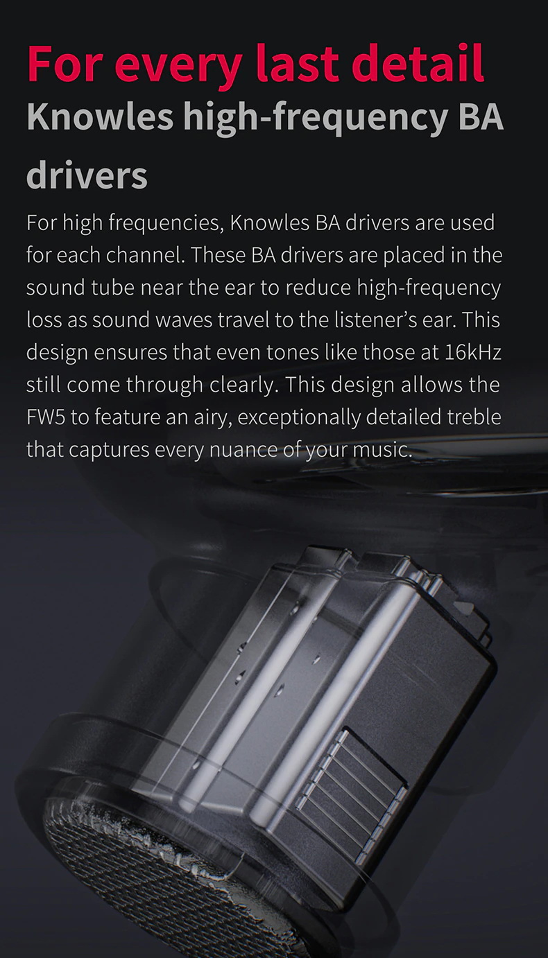 FiiO FW5 หูฟัง TWS หูฟัง 3 ไดรเวอร์ 2BA+1DD ประกันศูนย์ไทย