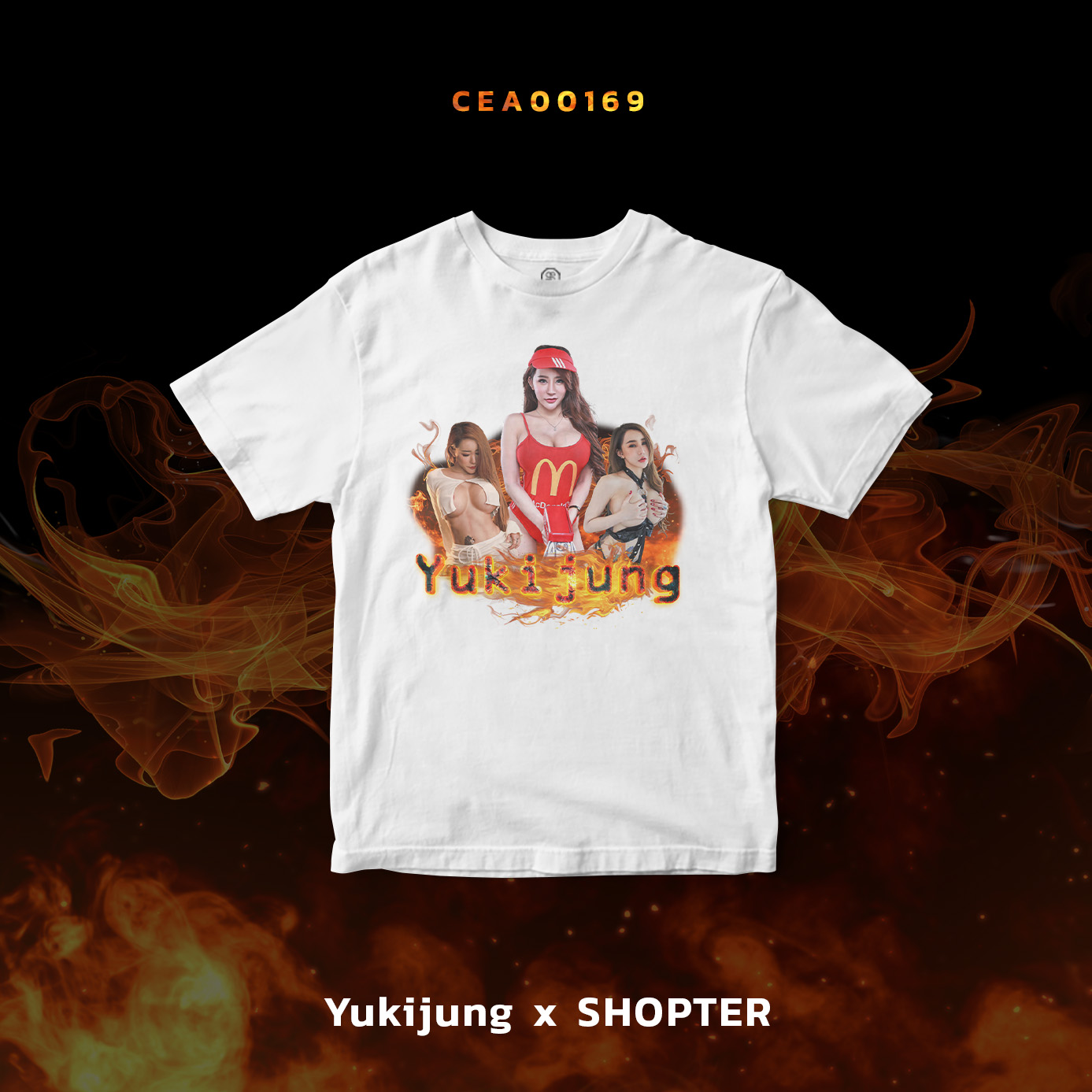 เสื้อยืด พิมพ์ลาย Yukijung สีขาว CEA00169 #เสื้อ #เสื้อยืด #Yuki