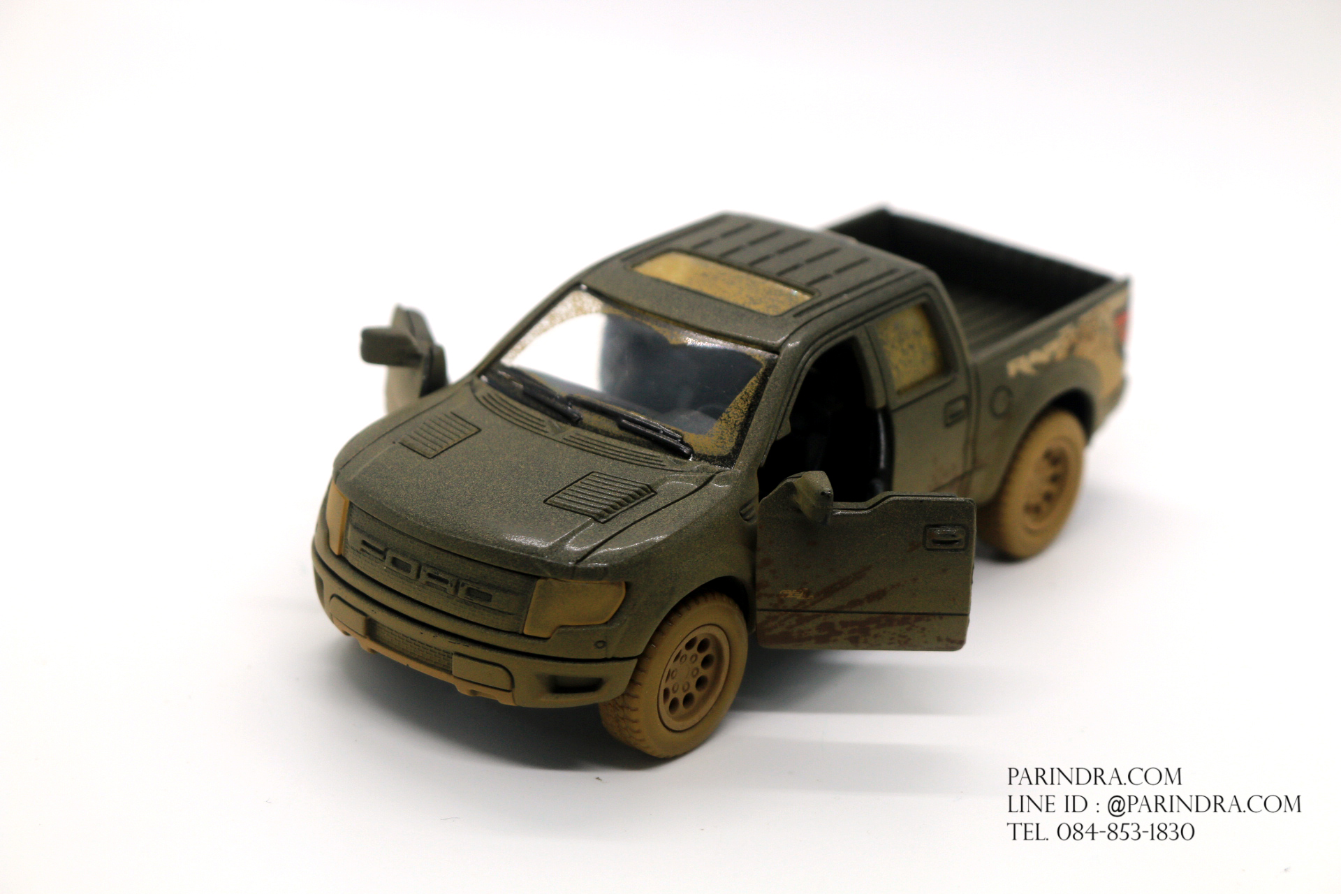 โมเดลรถเหล็กรถจำลอง Ford Ranger Raptor 2013 สีเปื้อนโคลน