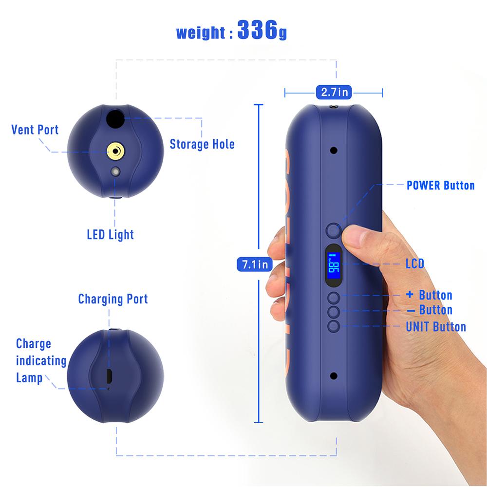 ปั๊มลมดิจิตอล CYCPLUS A3 Portable bicycle pump Inflat Bike Bicycle Tire 150PSI. สูบได้ทั้งจักรยาน รถยนต์ ลูกบอลต่างๆ เป็นทั้งไฟฉาย