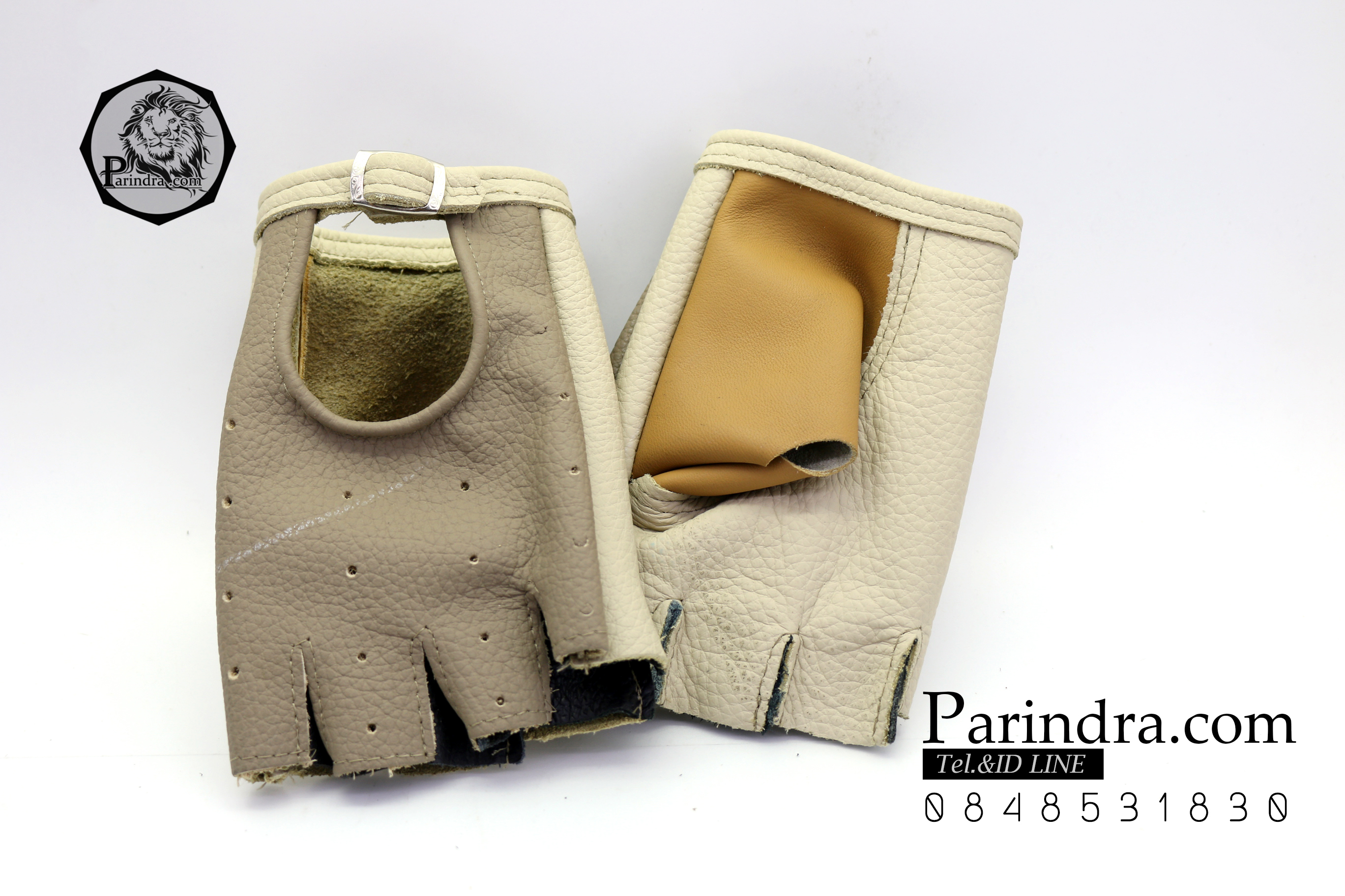 ถุงมือหนังแท้แบบครึ่งนิ้ว