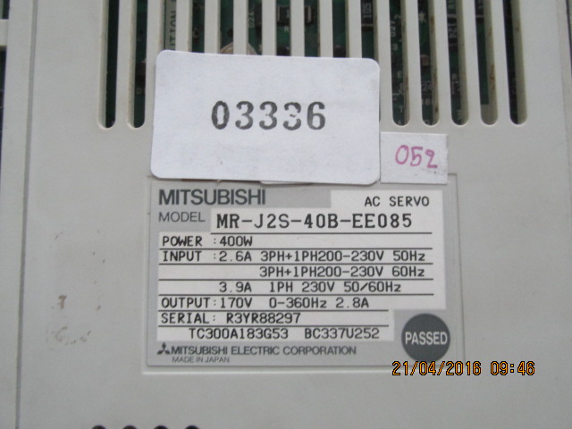 SERVO DRIVE " MITSUBISHI " รุ่น MR-J2S-40B-EE085