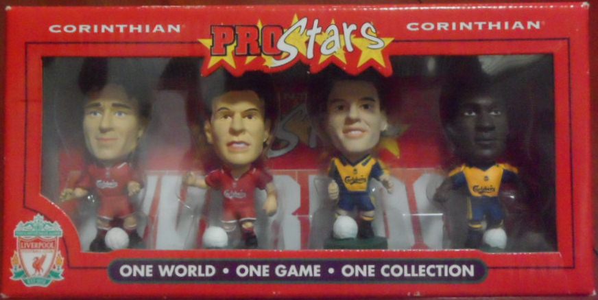 ตุ๊กตาโมเดลนักฟุตบอล ทีมแพ็ค 4x สโมสรลิเวอร์พูล โครินเธียน โปรสตาร์ - 4-Pack 2001 ใหม่ / 4x LIVERPOOL Football Club Corinthian ProStars Football Figure Team Pack - 4-Pack 2001 NEW