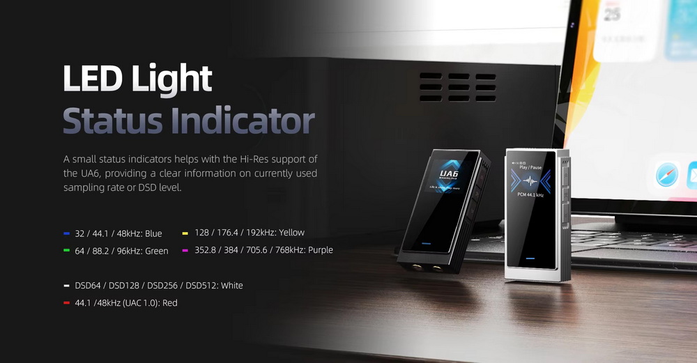 Shanling UA6 DAC/AMP พกพาชิป Cirrus Logic CS43131 x4 รองรับ 32bit/768kHz, Hi-Res ประกันศูนย์ไทย