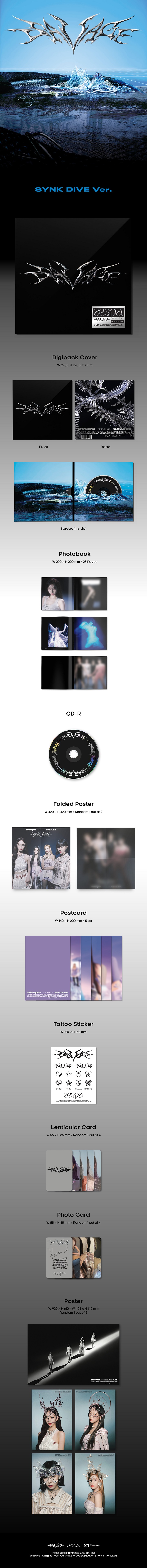 อัลบั้ม #Aespa - Savage (1ST 미니앨범) Digipack SYNK DIVE Ver.