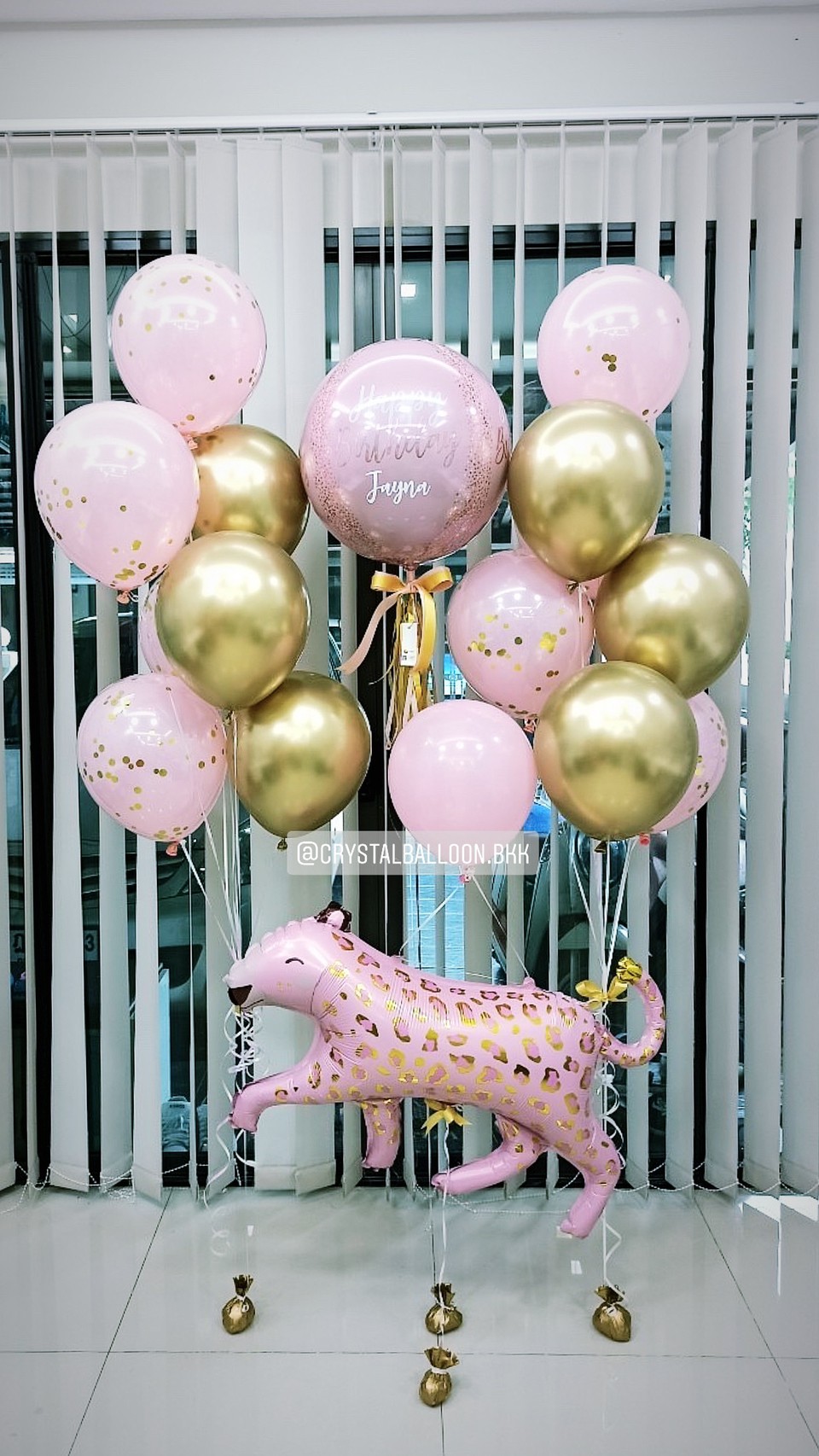 ลูกโป่ง วันเกิดเด็ก ฟอยล์กลม USA ขนาด 18" Theme ชมพู พร้อม ช่อลูกโป่ง ช่อ 7 ลูก 2 ช่อ พร้อม ฟอยล์เสือใหญ่ 1 ชิ้น พร้อมตกเเต่ง สามารถเปลี่ยนสีลูกโป่ง/เปลี่ยนข้อความ/เปลี่ยนสี-ฟอยล์ตกแต่งได้