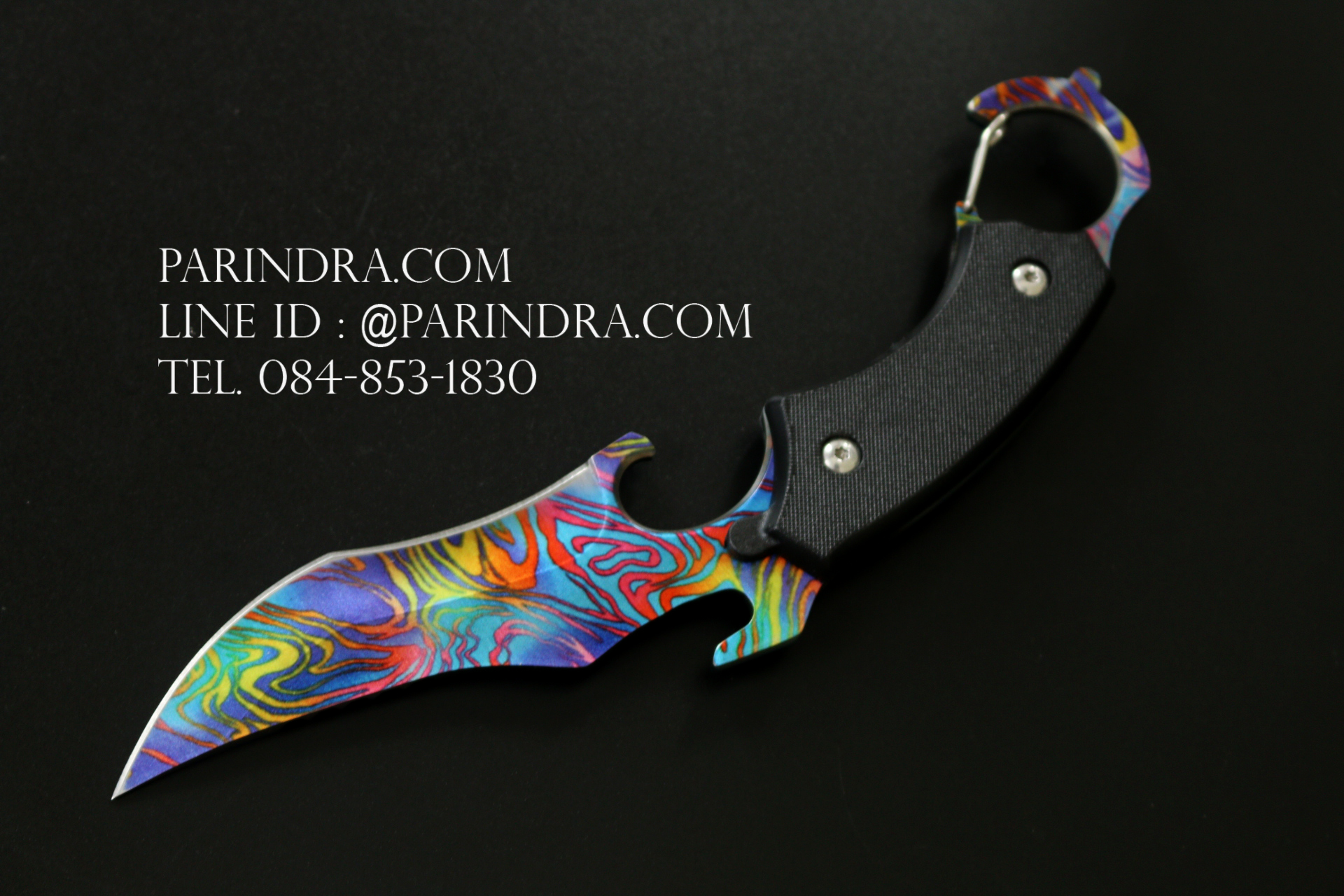 มีดคารัมบิต (Karambit) RAZOR Tactical Survival Knife Series (OEM) ใบรุ้ง คมกริบ ด้ามดำ