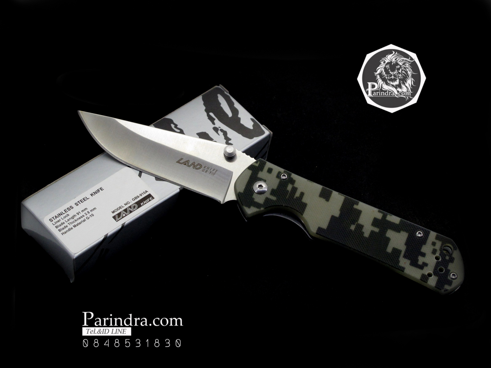 มีดพับ Land Knife GB9-910 ด้ามลายพรางทหาร (ของแท้) สวยงาม แกร่ง ทนทาน