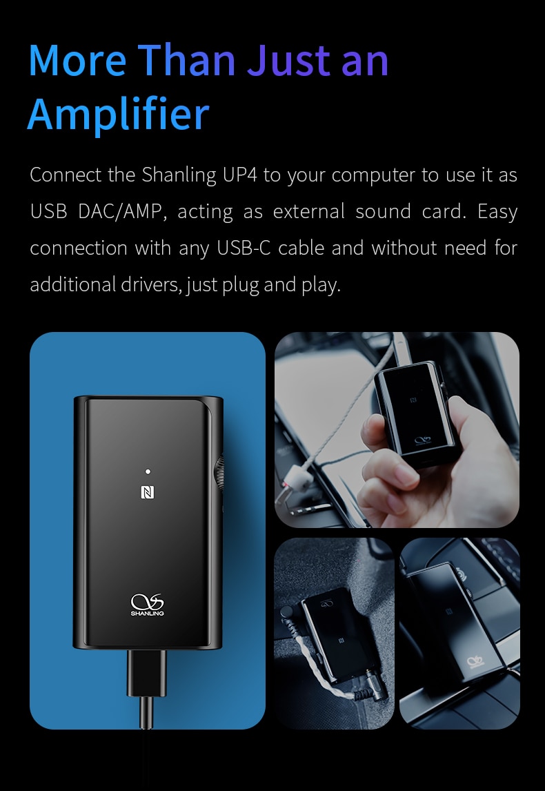ขาย SHANLING UP4 DAC & AMP พกพารองรับ Bluetooth5.0 , LDAC , HWA , atpX HD , aptX LL , 96kHz/24bit