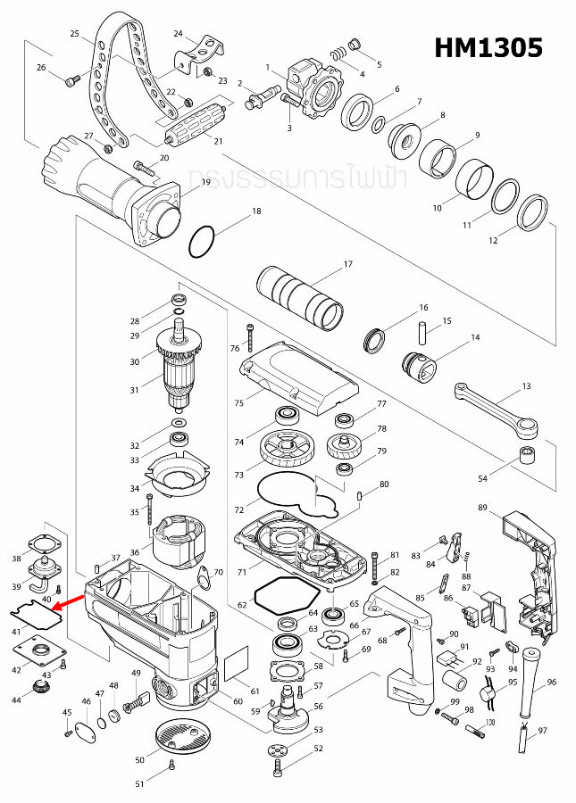SEAL RING C สกัด เจาะพื้น Makita มากีต้า HM1305 [#41] Pn.421888-9 (แท้) ##