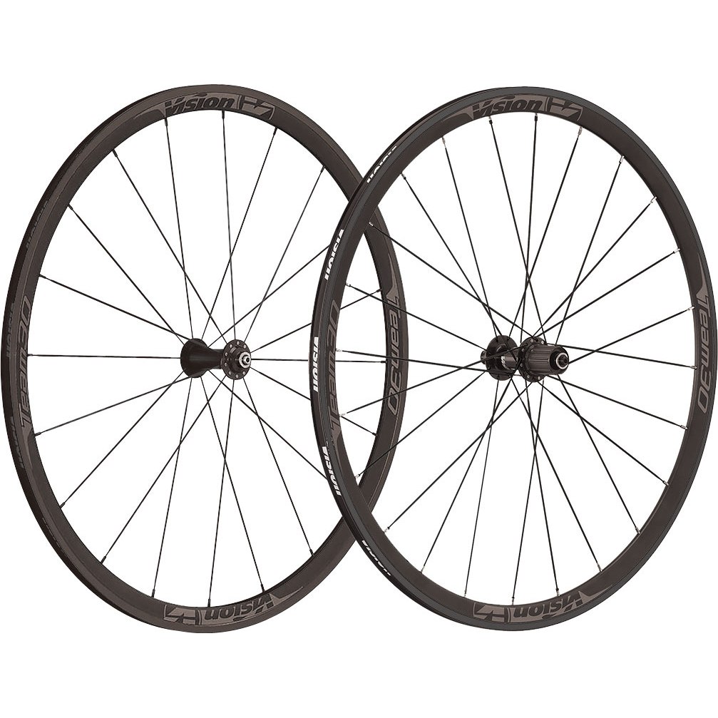 ล้อเสือหมอบ VISION,VT-300 TEAM 30 WHEEL SET , ALLOY 20HX24H, SHIMANO.BLACK, PB0920078BOA ขอบงัด