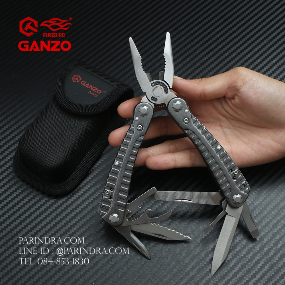 คีมอเนกประสงค์ Multi-Tools Ganzo รุ่น G105 สีเงินไทเทเนี่ยม ของแท้ 100%