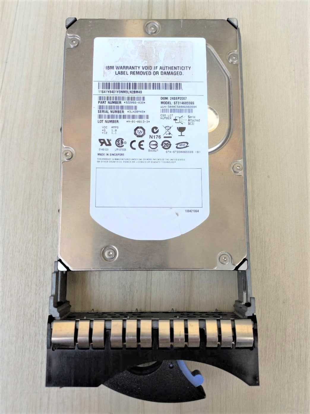 9Z2066-039 ST316855SS 39R7350 Seagate 147GB 3.4 SAS Hard Drive fru 39R7350.