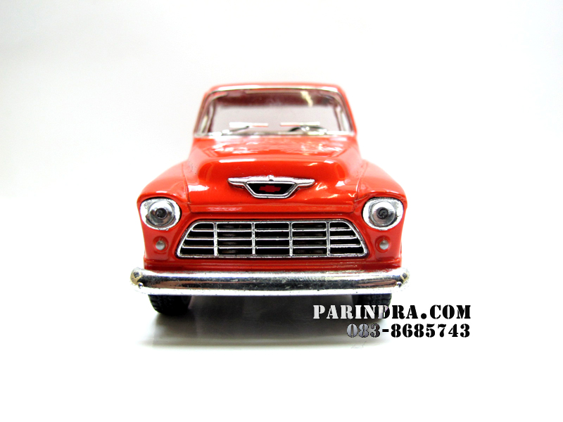 โมเดลรถเหล็กรถจำลอง CHEVROLET Chevy Stepside Pick-up 1955 สีส้ม