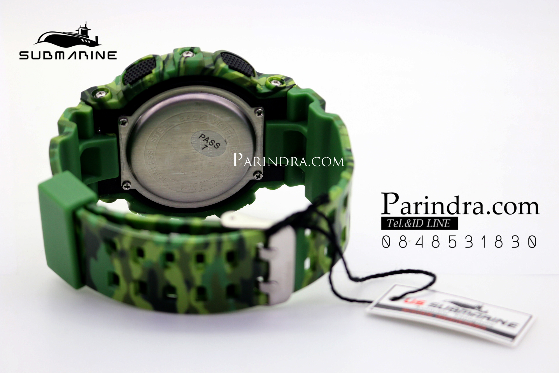 นาฬิกา US submarine รุ่น TP3176M (Military) สีลายพรางทหารสีเขียว หน้าปัดพื้นดำ