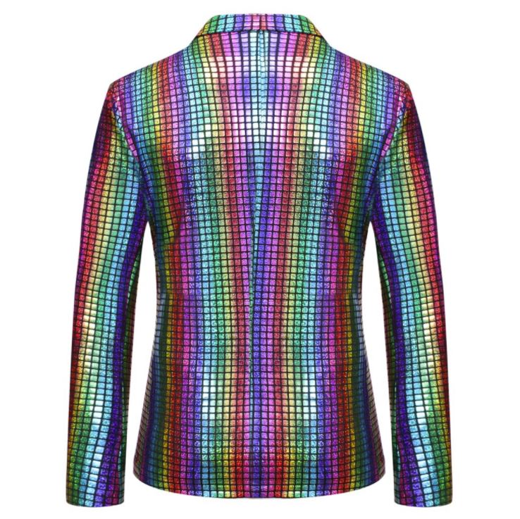 พร้อมเช่า ชุดสูทชาย สีรุ้ง แนวดิสโก้ แฟนซี Disco