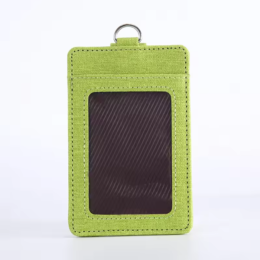 ซองใส่บัตรหนัง PU (มีช่องบัตรด้านหลัง) ขนาด 7.2*11 ซม. พร้อมสายคล้องคอ