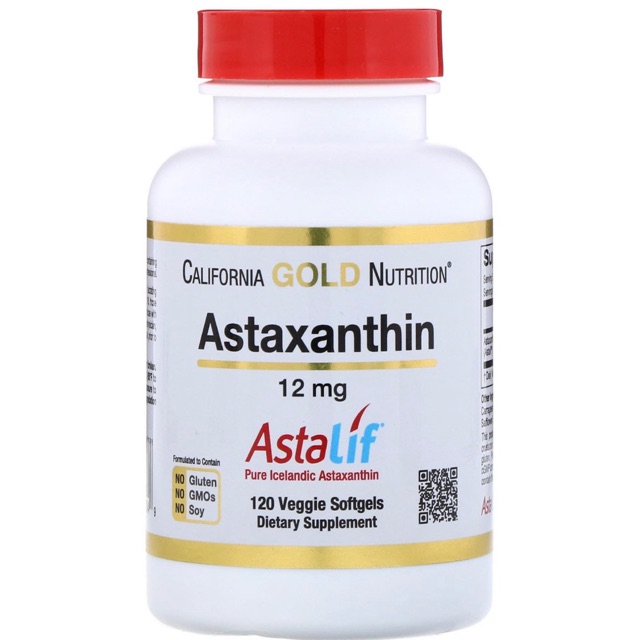 California Gold Nutrition, Astaxanthin AstaLif Pure lxelandic 12 mg 120 Veg Softgels