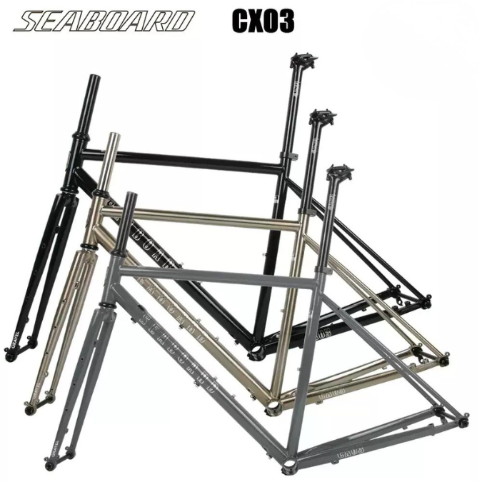 เฟรมจักรยาน SEABOARD CX03 Gravel เซ็ตเฟรมโครโมลี่ ล้อ 700C แกนใหญ่ Thru-Axle – ปั่นได้ทุกเส้นทาง