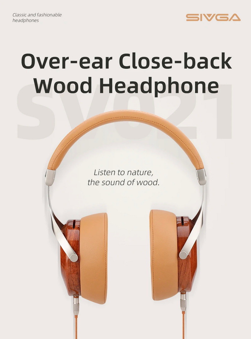 Sivga SV021 หูฟัง Headphone ไดรเวอร์ไดนามิก เสียงเที่ยงตรงสูง ไม้แบบปิดด้านหลัง ประกันศูนย์ไทย