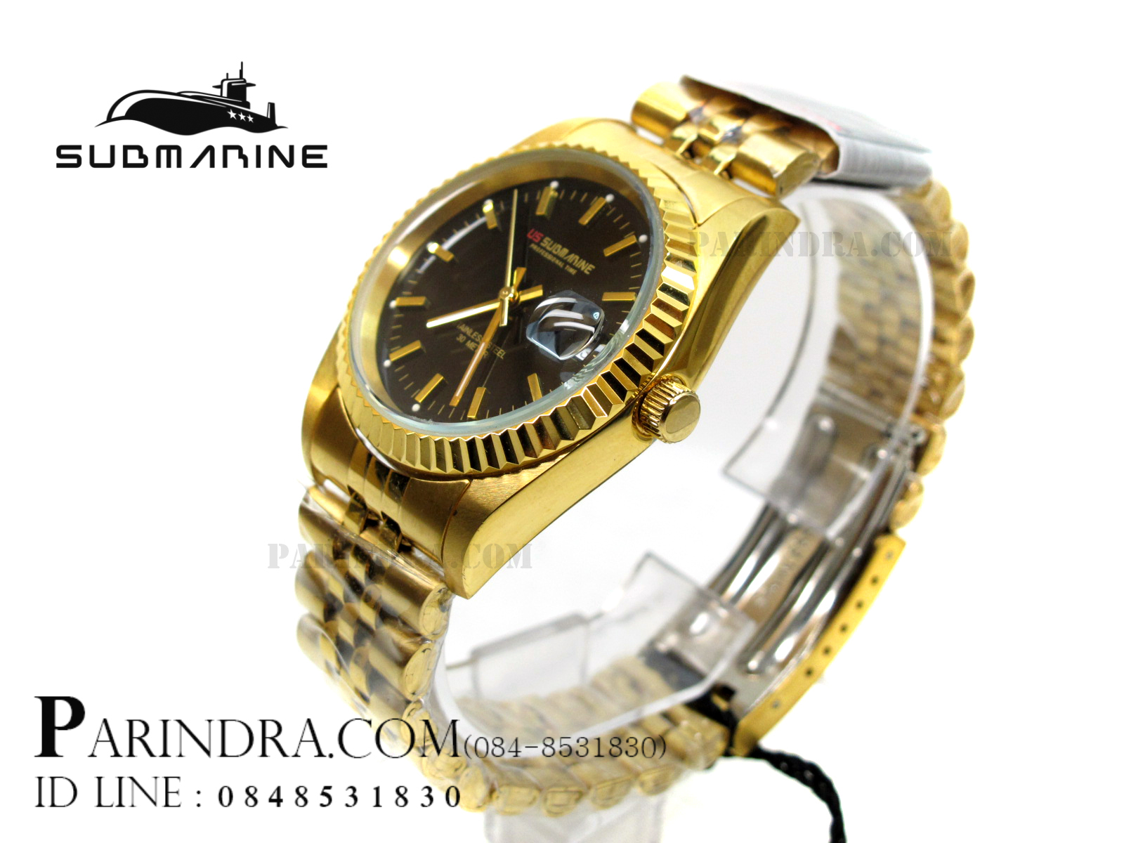 นาฬิกา US submarine รุ่น SUB108M D สีทองล้วนหน้าปัดสีดำ
