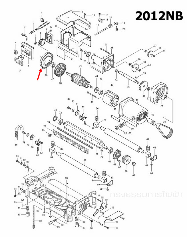 แผ่นบังทุ่น แท่นไสไม้ Makita 2012NB [#46] Pn.417033-2 (แท้) ##