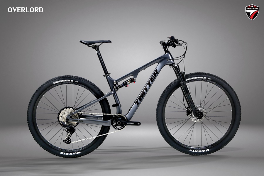 จักรยานเสือภูเขา TWITTER OVERLORD Full suspension bike, เฟรมคาร์บอน 1x12 speed Deore โช๊คลม ปี 2022